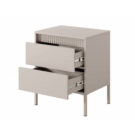 Stolik nocny beżowy z szufladami SONEO